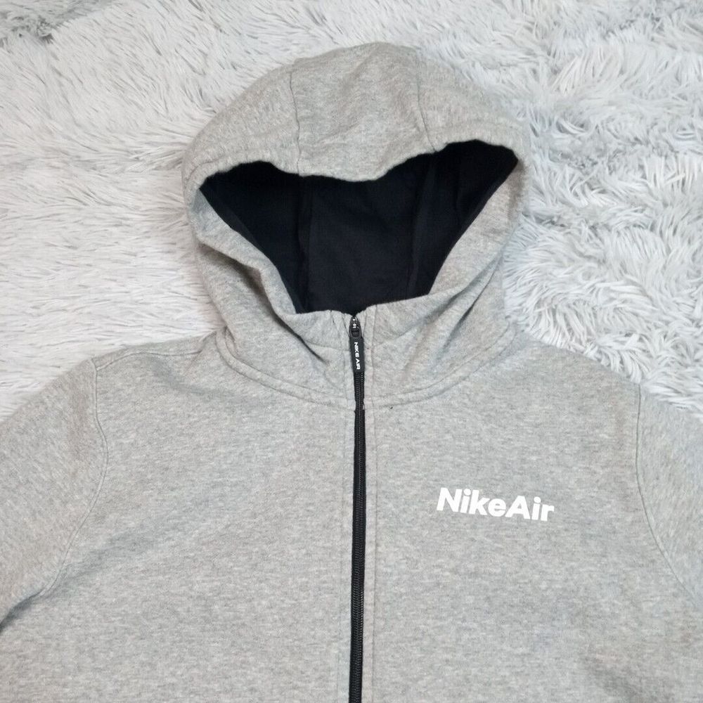 Nike Air Sweatshirt Boys XL Gray Hoodie Logo Zip Up Street wear Active Pockets - Picture 9 of 11